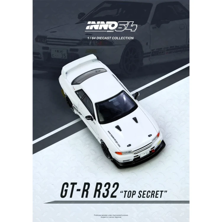 INNO64 Nissan Skyline GT-R R32 Top Secret white 1:64 plakat 2