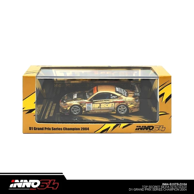 INNO64 Nissan Silvia S15 TOP SECRET D1GP Gold 1:64 box