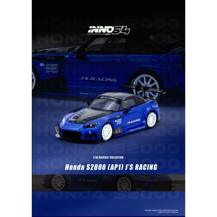 INNO64 Honda S2000 J'S RACING blue 1:64 plakat