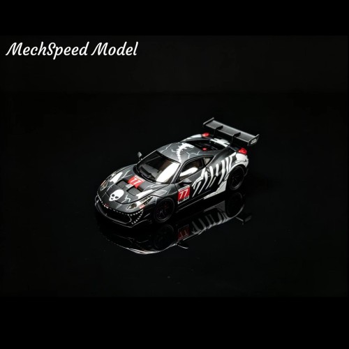Mechspeed LB 458 GT Matte Black Bone Dragon livery Resin 1:64 przód detal