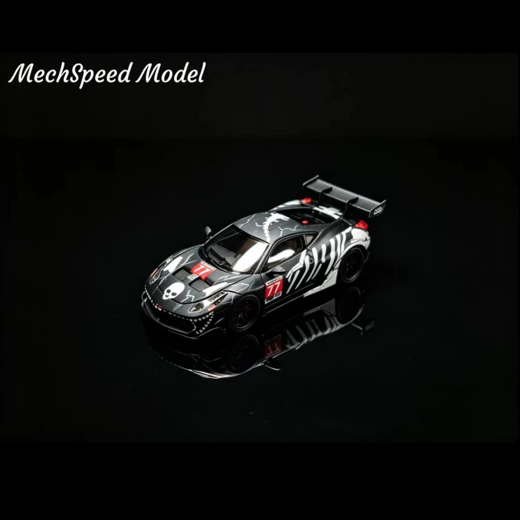 Mechspeed LB 458 GT Matte Black Bone Dragon livery Resin 1:64 przód detal