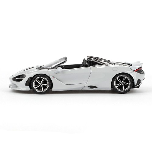MINI GT McLaren 750S Spider Cirrus Grey 1:64 bok