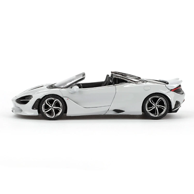 MINI GT McLaren 750S Spider Cirrus Grey 1:64 bok