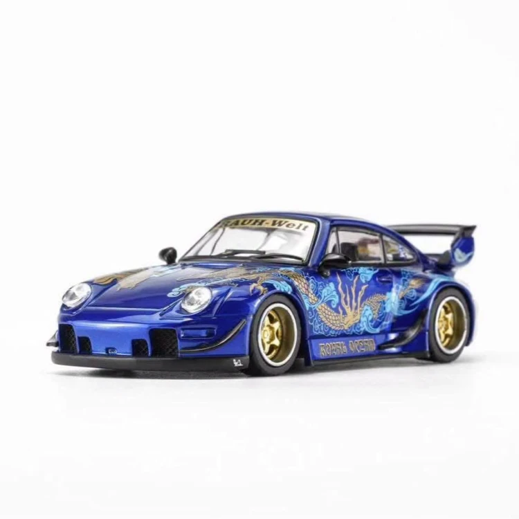 Motorhelix Porsche RWB 993 Royal Ocean 1:64 przód detal 2