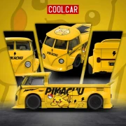 Cool.Car Volkswagen T1 Pickup Pikachu Livery 1:64 przód