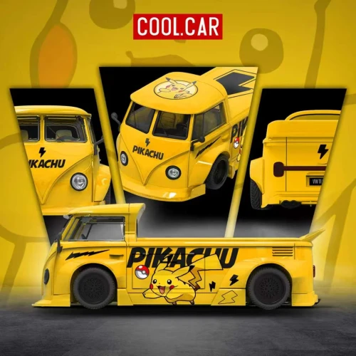 Cool.Car Volkswagen T1 Pickup Pikachu Livery 1:64 przód
