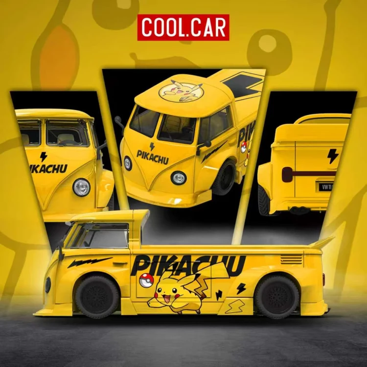 Cool.Car Volkswagen T1 Pickup Pikachu Livery 1:64 przód