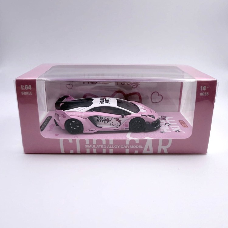Box– Lamborghini Aventador GT Evo Hello Kitty 1:64 diecast model