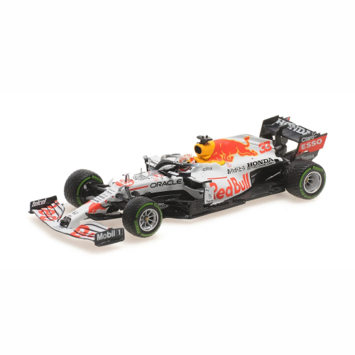 Minichamps RED BULL F1 RB16B HONDA RA620H N 33 WORLD CHAMPION 2nd TURKISH GP 2021 MAX VERSTAPPEN 1:64 przód