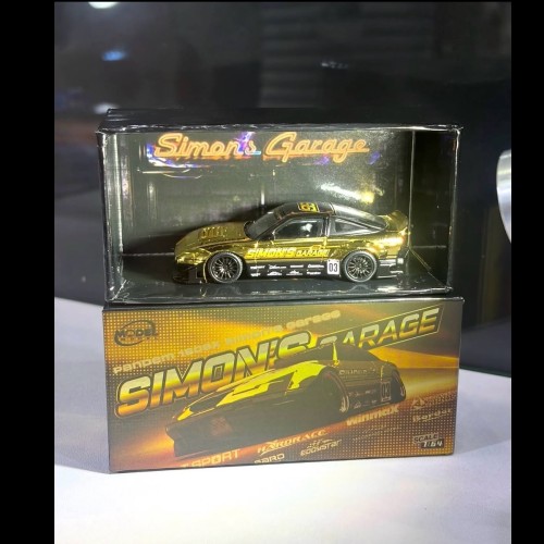 ModelModel Nissan 180SX Pandem × Simon’s Garage Gold APAXpo Exclusives 1:64 box