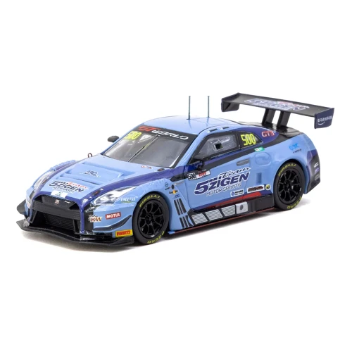 Tarmac Works Nissan GT-R NISMO GT3 GT World Challenge Asia 2025 Beijing Street Circuit Winner TEAM 5ZIGEN 1:64 przód detal