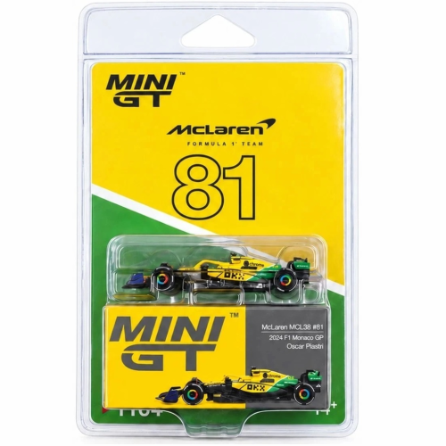MINI GT McLaren MCL38 #81 Oscar Piastri 2024 F1 2024 Monaco GP 2nd 1:64 blister