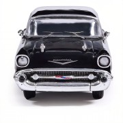 IXO America 1957 Chevrolet One-Fifty Sedan black white 1:64 front