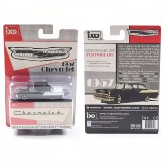 IXO America 1957 Chevrolet One-Fifty Sedan black white 1:64 karty