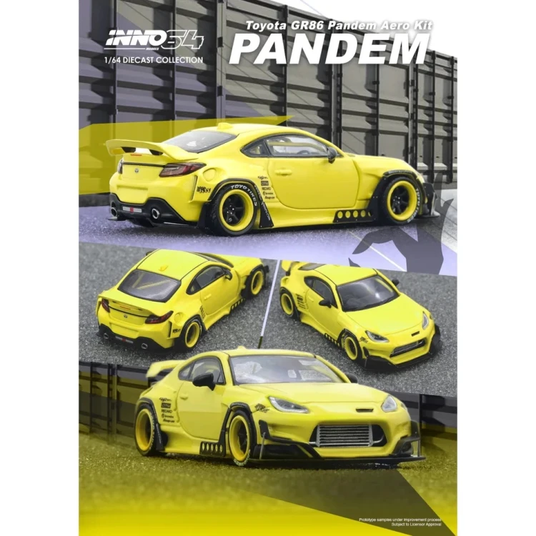 INNO64 TOYOTA GR86 PANDEM Yellow 1:64 plakat