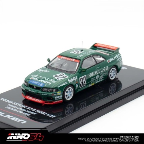 INNO64 NISSAN SKYLINE GT-R R33 #32 PRINCE CHIBA FALKEN 1:64 przód