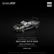Pop Race Skyline GT-R R33 Dark Chrome Edition 1:64 przód detale