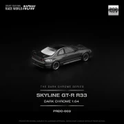Pop Race Skyline GT-R R33 Dark Chrome Edition 1:64 tył