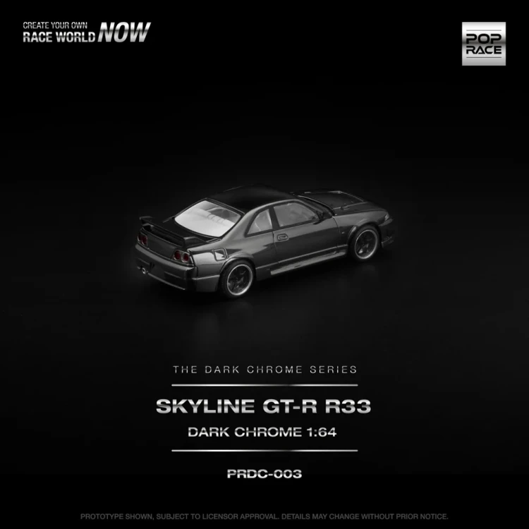 Pop Race Skyline GT-R R33 Dark Chrome Edition 1:64 tył