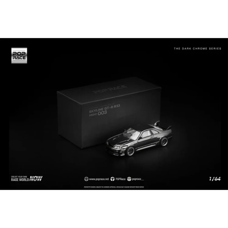 Pop Race Skyline GT-R R33 Dark Chrome Edition 1:64 box