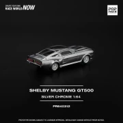 Pop Race Ford Shelby Mustang GT500 Silver Chrome 1:64 tył