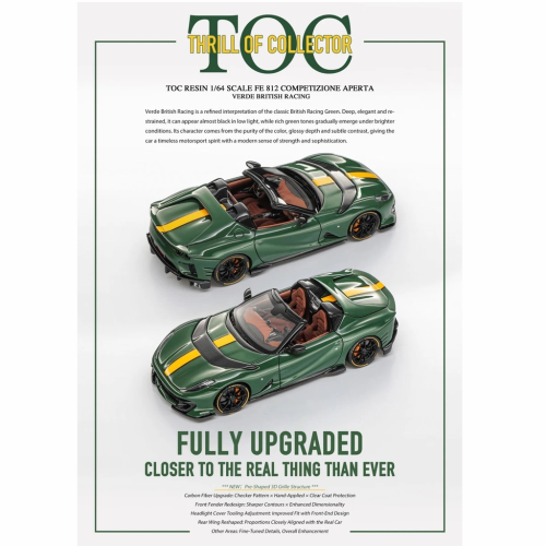 TOC Ferrari 812 Competizione CA VERDE BRITISH RACING 1:64 przód
