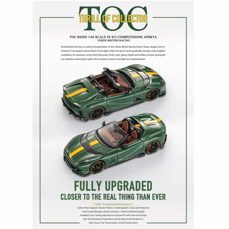 TOC Ferrari 812 Competizione CA VERDE BRITISH RACING 1:64 przód
