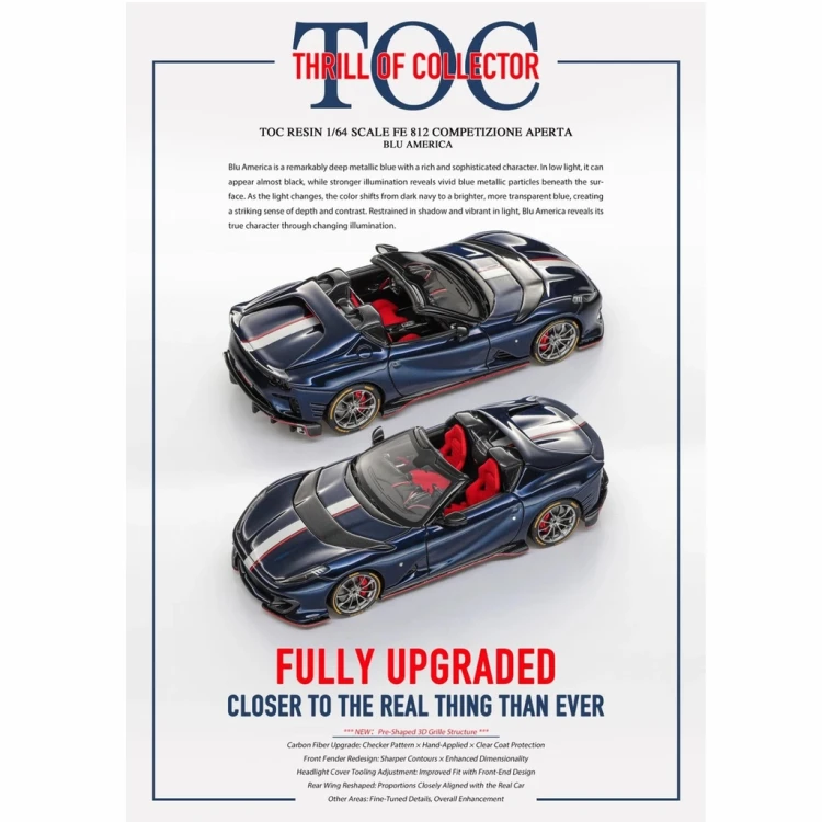 TOC Ferrari 812 Competizione Aperta Blu America 1:64 przód