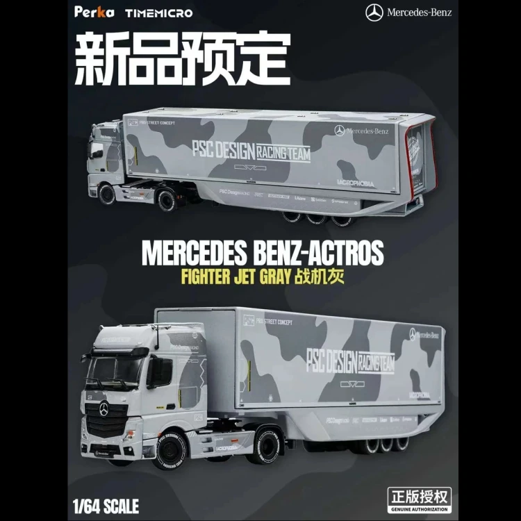 Time Micro Mercedes-Benz: Actros Aero Trailer PSC Fighter Jet Gray 1:64 przód