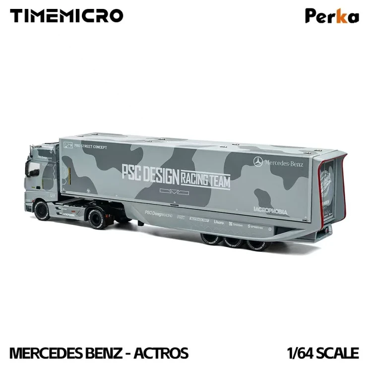 Time Micro Mercedes-Benz: Actros Aero Trailer PSC Fighter Jet Gray 1:64 bok