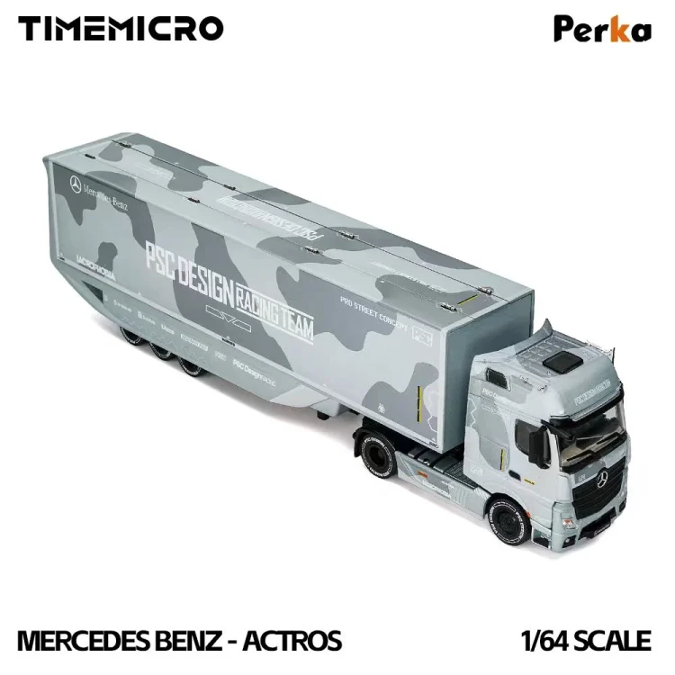 Time Micro Mercedes-Benz: Actros Aero Trailer PSC Fighter Jet Gray 1:64 przód detal