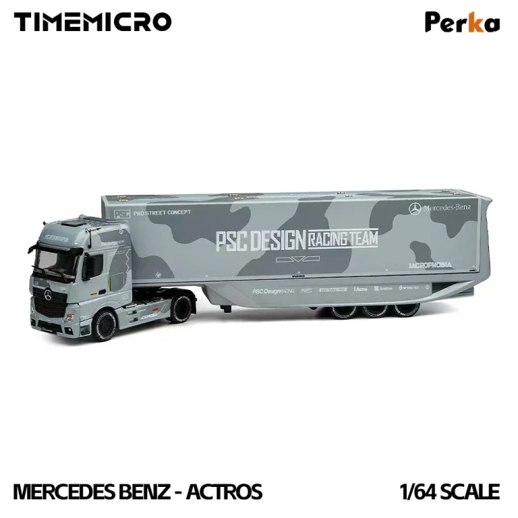 Time Micro Mercedes-Benz: Actros Aero Trailer PSC Fighter Jet Gray 1:64 bok detal