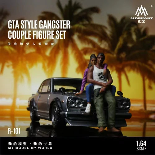 MoreArt Figurki GTA Style Gangster set 1:64 przód