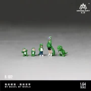 MoreArt Figurki Green Dinosaur Family Figure Rexy Set 1:64 przód detale