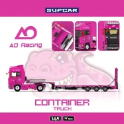 Supcar Roxy Scania Flatbed Transport Truck Pink 1:64 bok