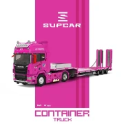 Supcar Roxy Scania Flatbed Transport Truck Pink 1:64 przód