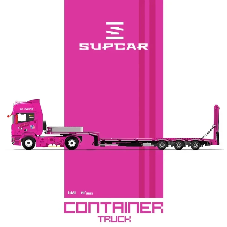 Supcar Roxy Scania Flatbed Transport Truck Pink 1:64 detale