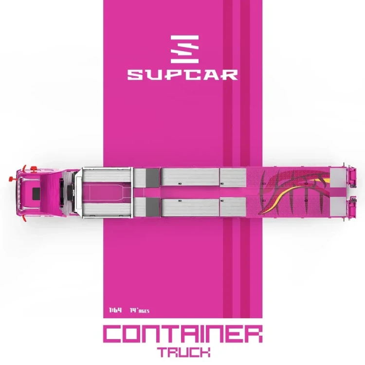 Supcar Roxy Scania Flatbed Transport Truck Pink 1:64 góra