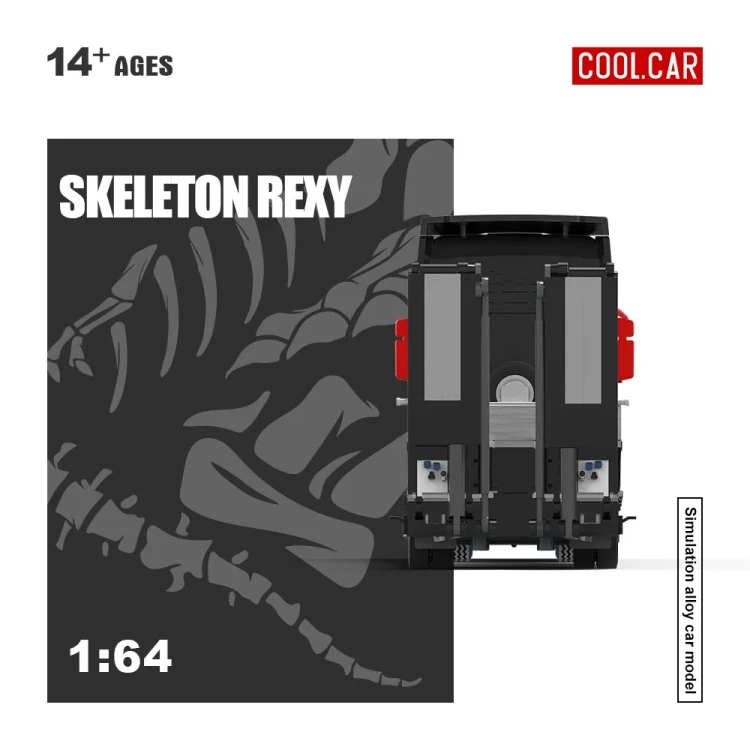 Cool.Car Scania flatbed trailer Skeleton Rexy Livery 1:64 tył