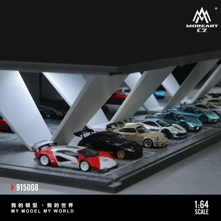 MoreArt Diorama UNDERGROUND PARKING GARAGE SCENE 08 Podświetlana LED 1:64 zbliżenie