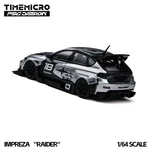 TimeMicro × PSC DESIGN Impreza Raider Silver 1:64 tył