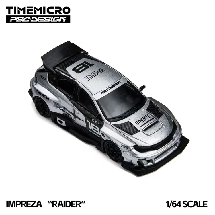 TimeMicro × PSC DESIGN Impreza Raider Silver 1:64 przód detal