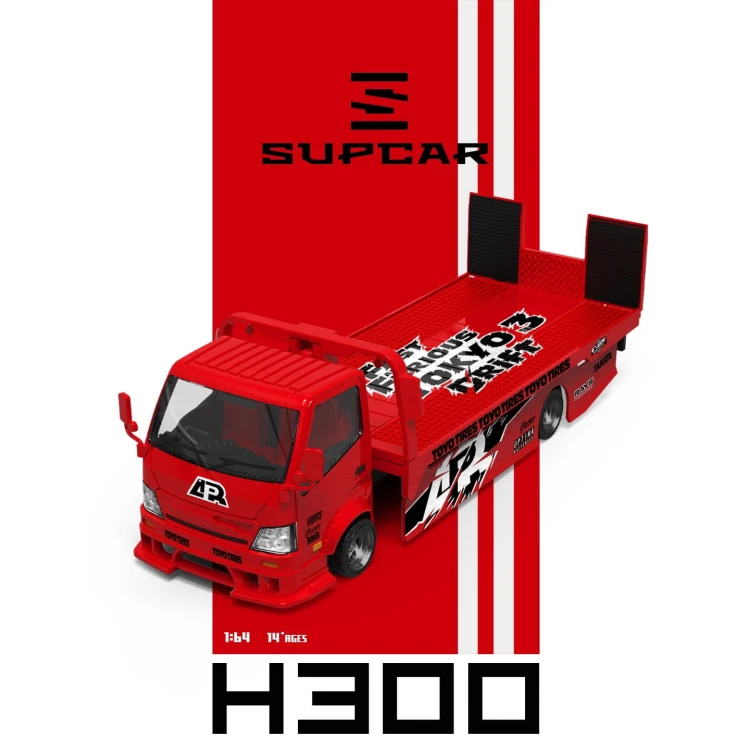 Supcar H300 Transport Trailer Fast &amp; Furious Tokyo Drift 1:64 przód