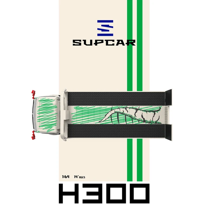 Supcar H300 Flatbed Truck AO Racing #77 Dinosaur Livery 1:64 góra