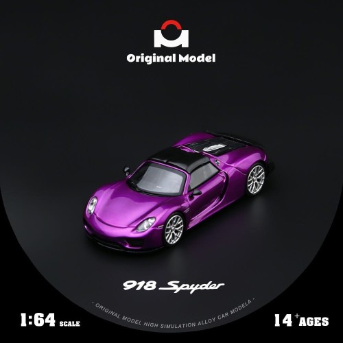 Original Model Porsche 918 Spyder Fioletowy 1:64 przód