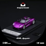 Original Model Porsche 918 Spyder Fioletowy 1:64 przód podstawka