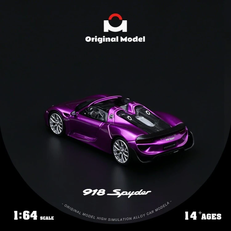 Original Model Porsche 918 Spyder Fioletowy 1:64 tył