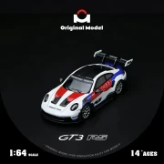 Original Model Porsche 992 GT3 RS Red Blue White 1:64 przód detale