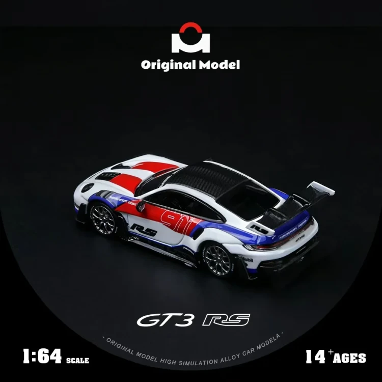 Original Model Porsche 992 GT3 RS Red Blue White 1:64 tył