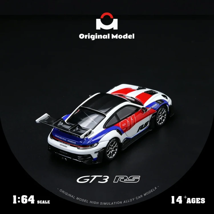 Original Model Porsche 992 GT3 RS Red Blue White 1:64 tył